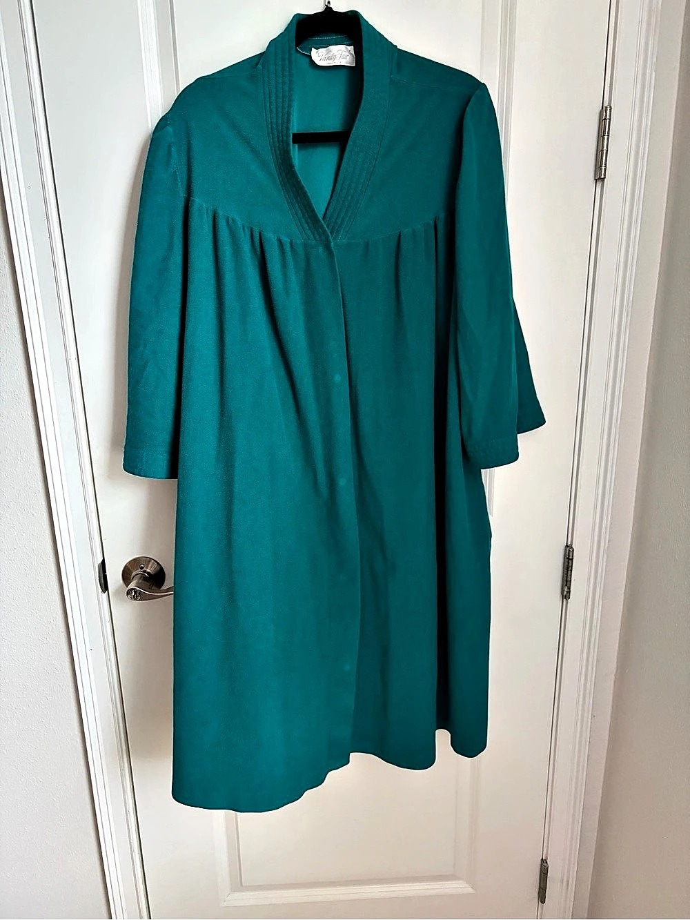 VTG 70’s Vanity Fair Teal Snap-Front Midi Dress